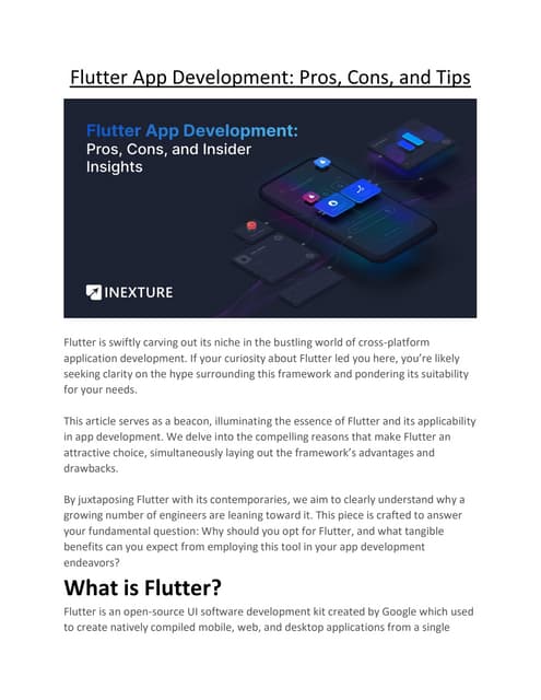 Flutter for Web App Development: Exploring the Possibilities | PDF