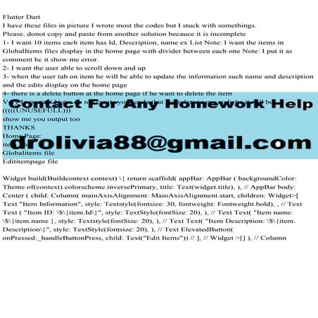 Flutter DartI have these files in picture I wrote most the codes b.pdf