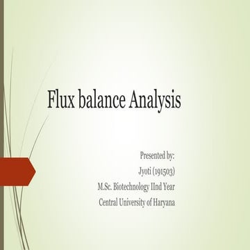 Flux balance analysis