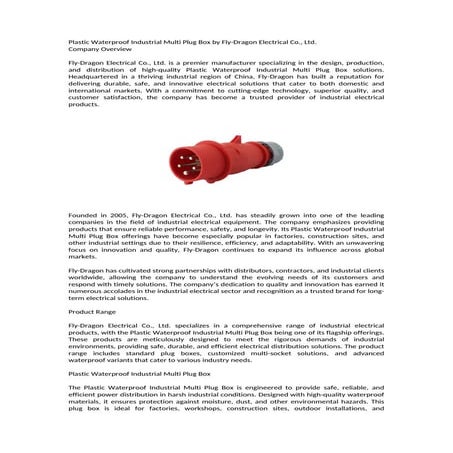 Enhancing Industrial Operations with Industrial Plug Socket Connector ...