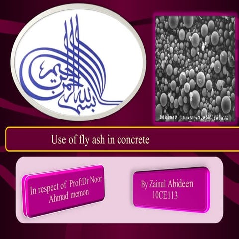 Fly ash in concrete !0 ce113
