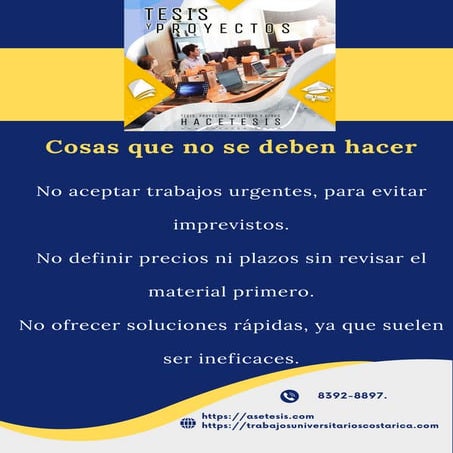Lo que debe y no debe hacerse en los servicios de tesis y proyectos (Hace Tesis)