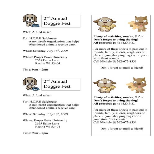 Flyers For 2009 Doggiefest