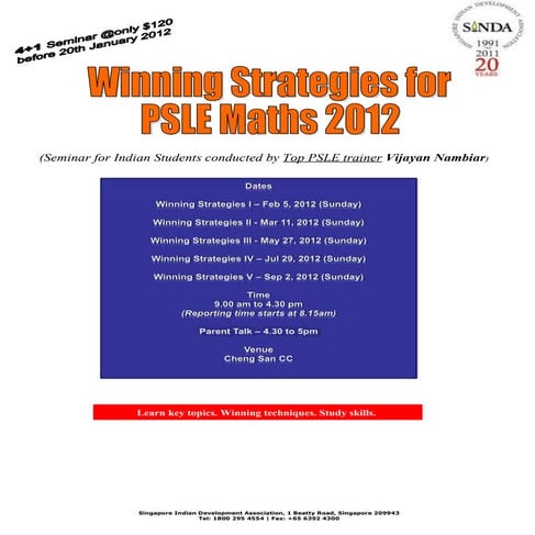 Smart Strategies for PSLE Maths 2012 | PPT | Educational Assessment ...