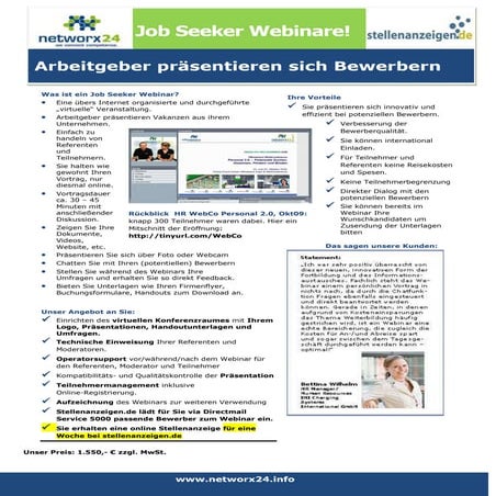 Flyer webinare job seeker