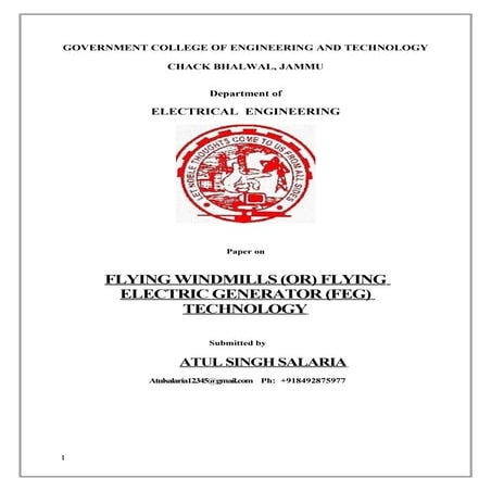 Flying windmills-technology