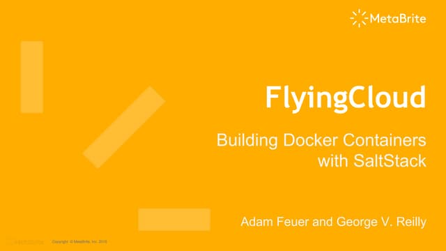 FlyingCloud: Building Docker Containers with SaltStack