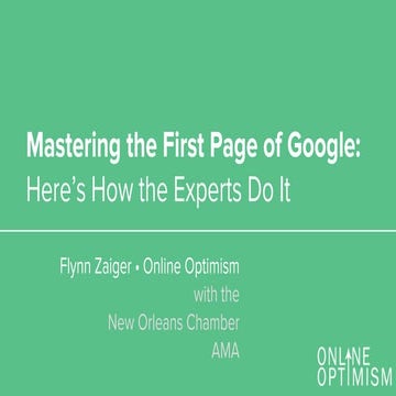 Mastering the First Page of Google: Here's How the Experts Do It