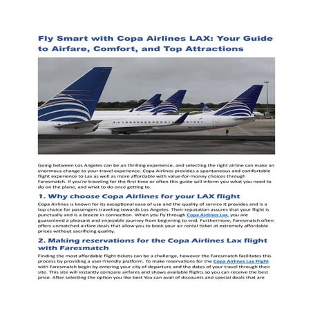 Fly Smart with Copa Airlines LAX Your Guide to Airfare, Comfort, and ...