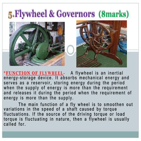 Flywheel and Governors