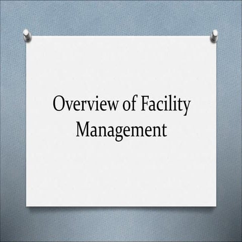 Introduction to Facilities Management