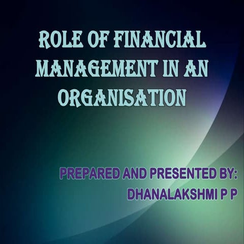 Role of FM in an Organization