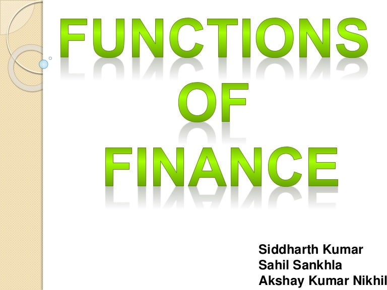 Functions of finance