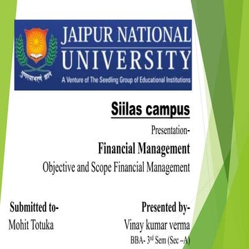 Financial Management - Objective And Scope