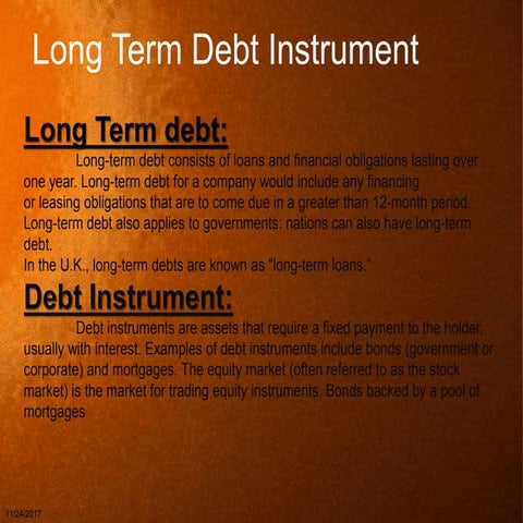 Long Term Debt Instrument