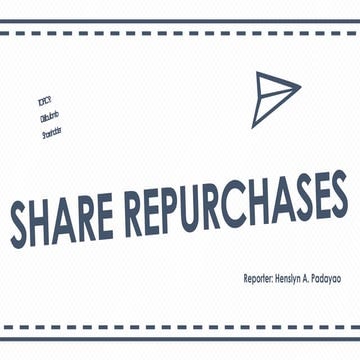 F inancial Management presentation about share repurchase