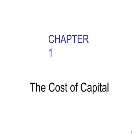 The Cost of Capital