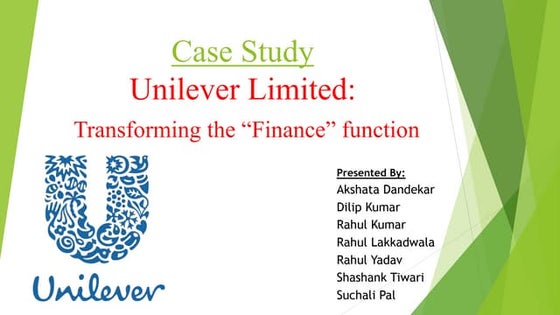 Unilever- Finance Transformation