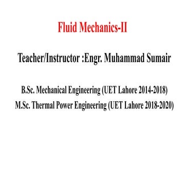 FM-II Week 1.pdf of mechanical engineerinf of fluid mechanics