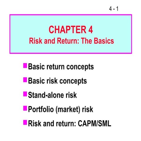 financial management chapter 4 Risk and Return