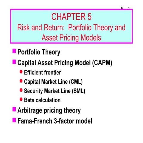 Fm11 ch 05 risk and return  portfolio theory and asset pricing models