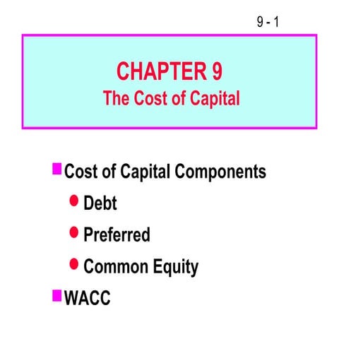 Fm11 ch 09 the cost of capital