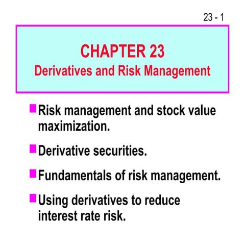 Fm11 ch 23 derivatives and risk management