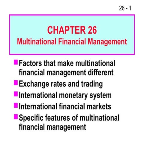 Fm11 ch 26 multinational financial management