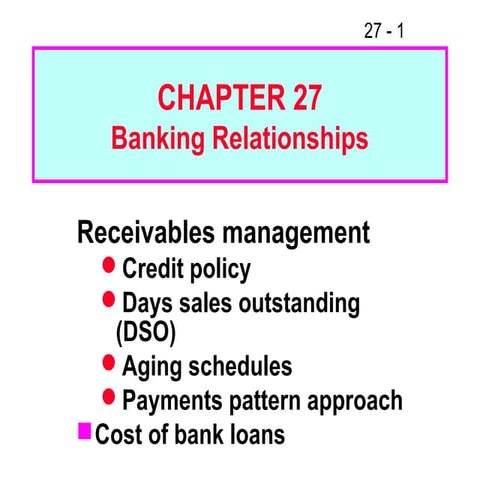 Fm11 ch 27 banking relationships