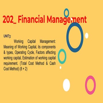 Fm202 unit3 working capital management