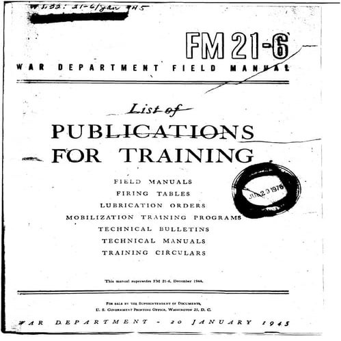 FM 21-6. List of Publications For Training. | PDF