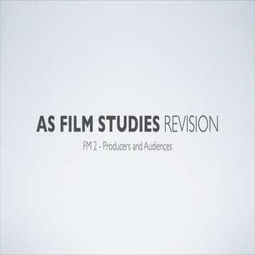 AS Film Studies Fm2 section a revision pdf