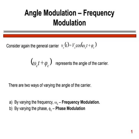 Angle Modulation and Frequency Modulation