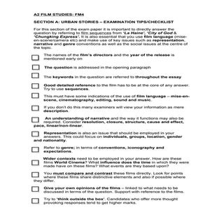 Fm4 section a check list