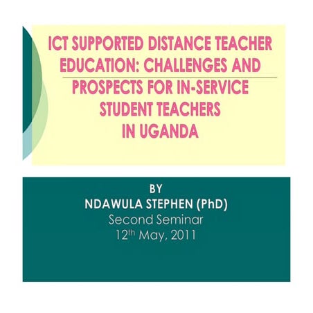 ICT supported Distance Teacher Education in Uganda | PDF