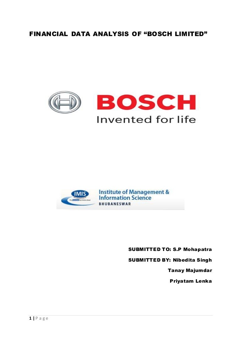 Financial Data Analysis Of Bosch Limited
