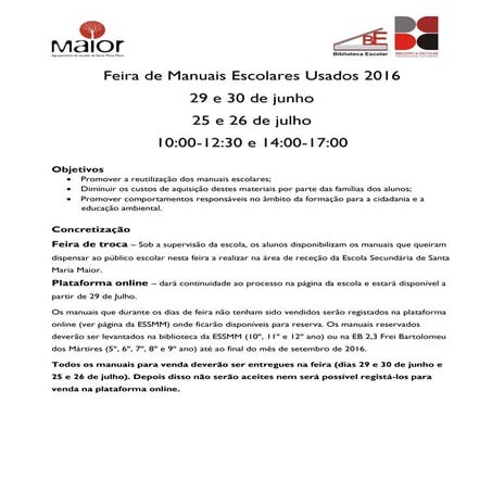 Feira de manuais 2016 regulamento