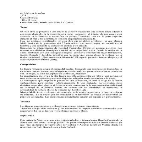 Comentario "La mujer de la cabra" de Maruja Mallo