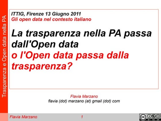 Trasparenza e Open Data