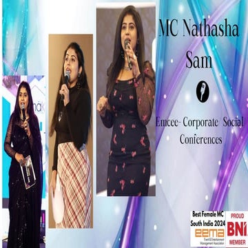 Female Emcee Nathasha from Kerala for Social events / Gatherings and ...