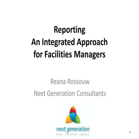 Assisting facility managers with sustainability reporting - delivered at Sout...