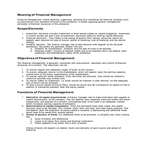 Fm, corporate finance