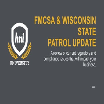 FMCSA & Wisconsin State Patrol Update 2016
