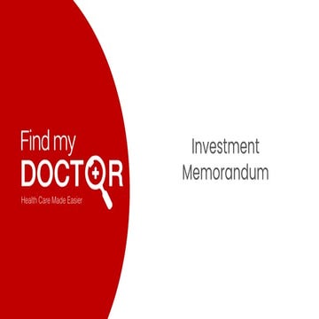 Find my Doctor pitch deck