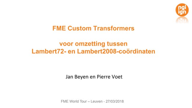 Custom Transformers voor omzetting tussen Lambert72 en Lambert2008
