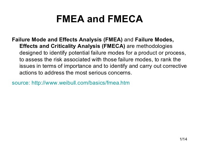 Fmea And Fmeca
