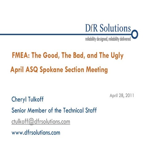 FMEA: The Good, The Bad, and The Ugly