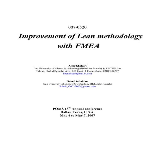 Fmea lean 007 0520