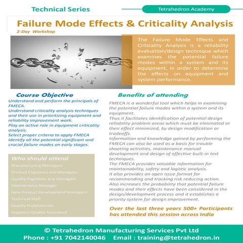 Failure Mode Effects & Criticality Analysis Workshop by Tetrahedron | PDF