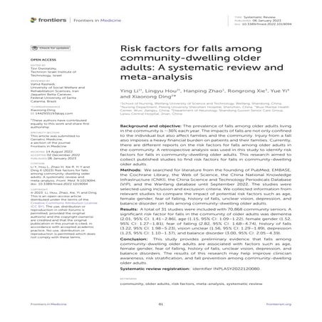 Risk factors for falls among community-dwelling older adults | PDF